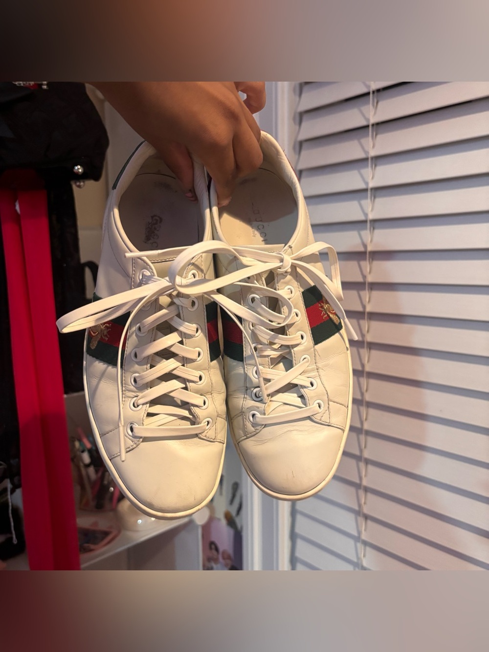 authentic bee Gucci, red and green shoes sneakers